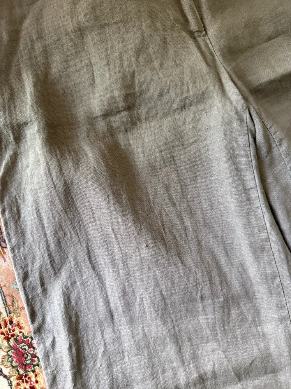Woman H&M washed linen pants,size 10, taupe color
